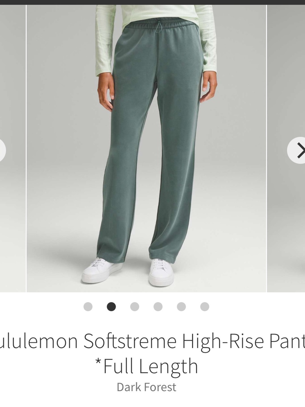 Lululemon Softstreme High Rise Pants (Size 4, Dark Forest)